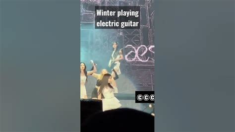 Aespa Winter Playing Electric Guitar Aespa Hyper Line Concert Aespa