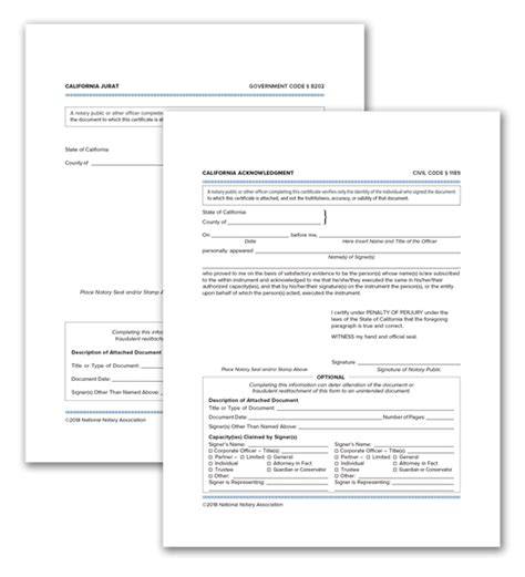 Ca Acknowledgment And Jurat Certificate Bundle Nna Notary 44 Off