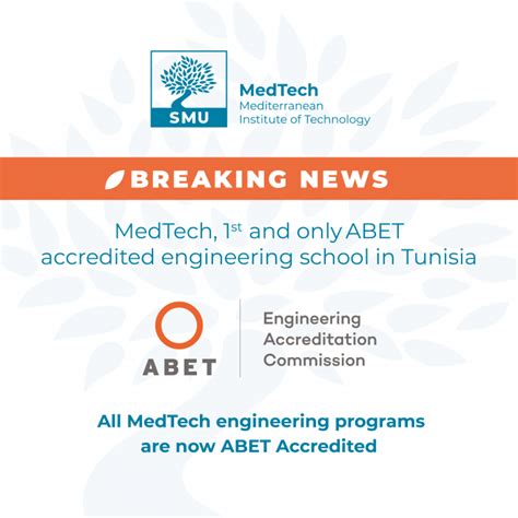 Medtech 1st And Only Abet Accredited Engineering School In Tunisia