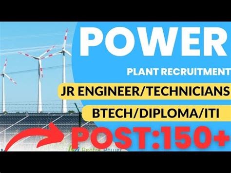 Power Plant Recruitment Diploma B Tech Iti Junior Engineer