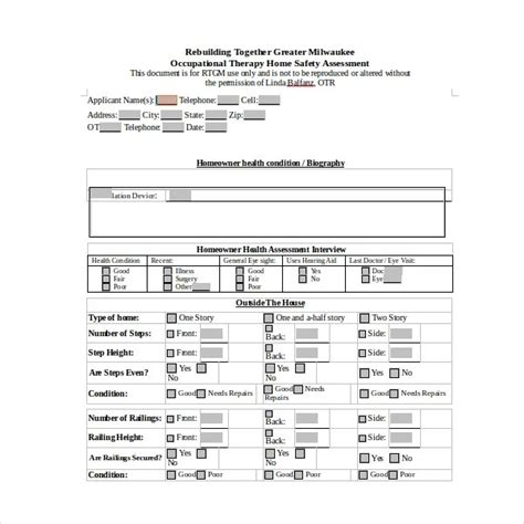 Occupational Therapy Evaluation Template