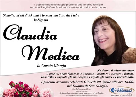 Necrologi Claudia Medica Ragusa Oggi