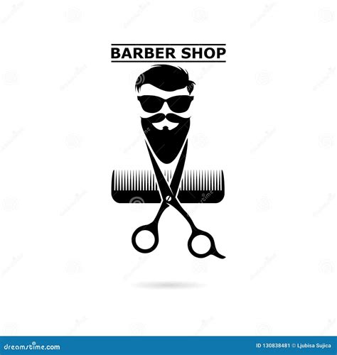 Black Barbershop Logo Barber Shop Icon Stock Vector Illustration Of