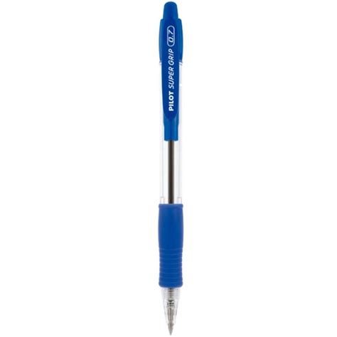 Caneta Esferografica Pilot Super Grip 0 7mm Fina Azul 12 Ramada