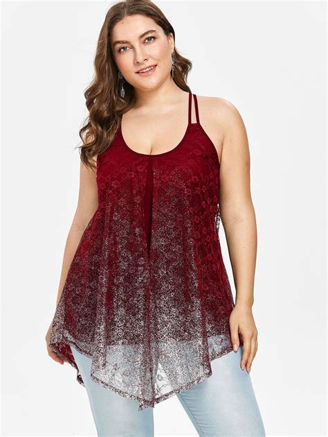 Plus Size Split Glittery Tunic Tank Top Plus Size Tank Tops Vest Tops Women Elegant Tank Tops