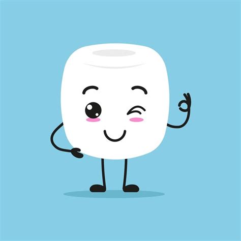 Lindo Personaje De Malvavisco Triste Divertido Emoticono De Dibujos