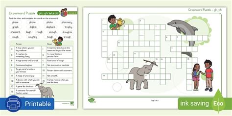 Grade 3 Phonics Crossword Puzzle Ph Gh Teacher Made