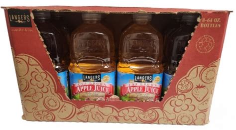 Langers 100 Apple Juice Bottles 8 Bottles 64 Fl Oz Kroger