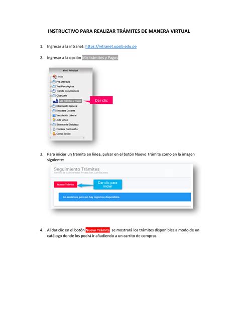 Instructivo Virtual Actual Instructivo Para Realizar Trmites De