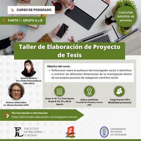 Posgrado Taller De Elaboraci N De Proyecto De Tesis Sitio Oficial