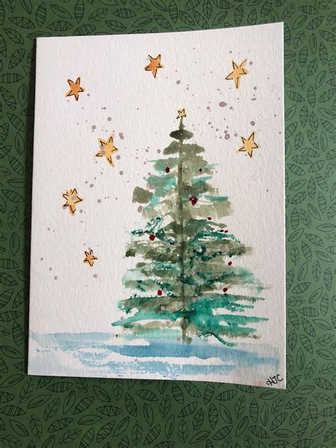 Watercolor Painting Ideas For Christmas Cards at Patrick Lauzon blog