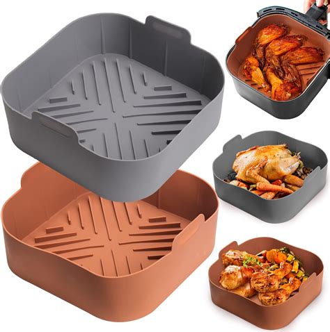 Amazon Square Air Fryer Liners Silicone 9 IN 6 To 10 QT Food