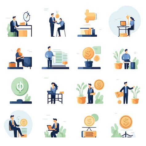 Premium Vector Financial Management Flat Icons