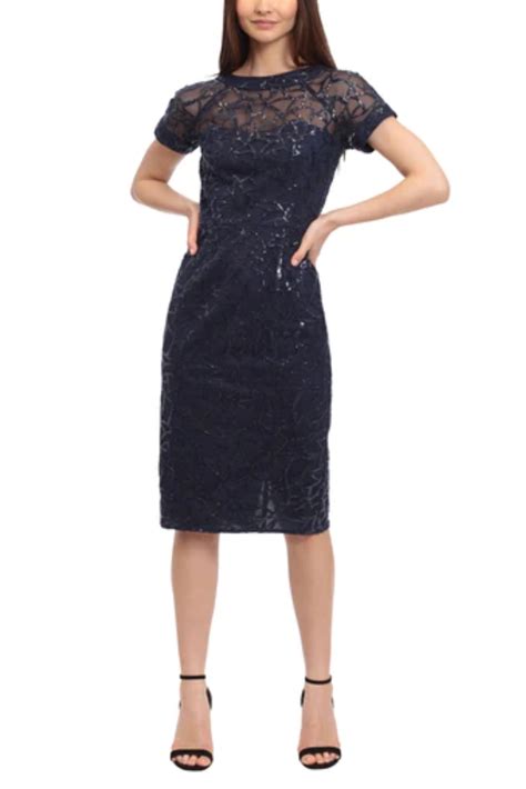 Sequined Dress Illusion Neckline Dress Maggy London Wholesale Boutique