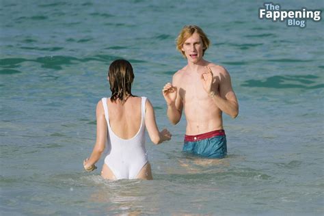 Maya Hawke Flashes Her Nude Tits Sexy Body In A White Swimsuit On The
