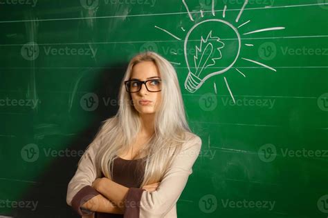 Beautiful Blonde Teacher At School Stock Photo At Vecteezy
