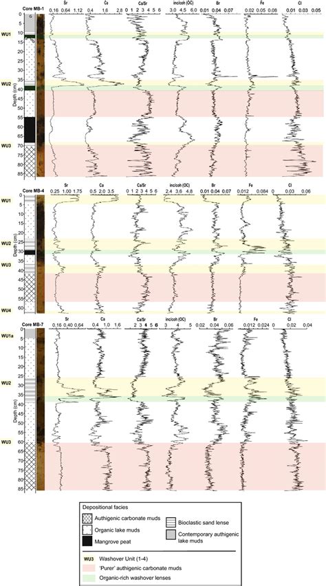 Core Image Log And Sediment Description Of Sediment Cores MB 1 MB 4