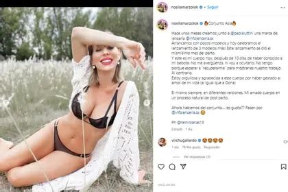 Noelia Marzol a días de ser mamá posó en ropa interior y generó un