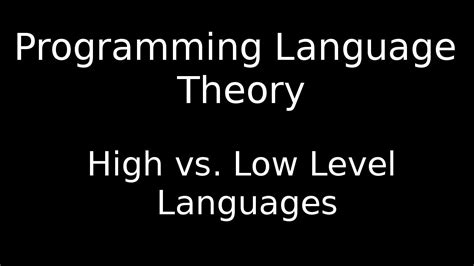 High Vs Low Level Programming Languages YouTube