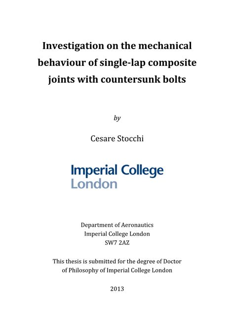 Investigation On The Mechanical Behaviour Of Single Lap Composite