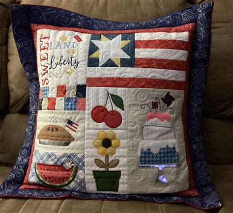 Sweet Land Of Liberty Pillow Kimberbell Pillow Pillow Cover Machine