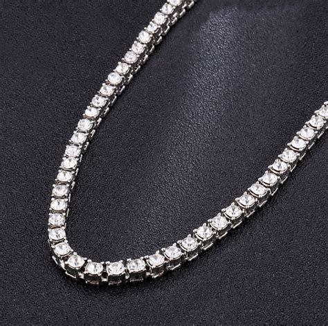 5mm Brilliant Vvs Diamond Tennis Necklace Chain For Menwomen Etsy