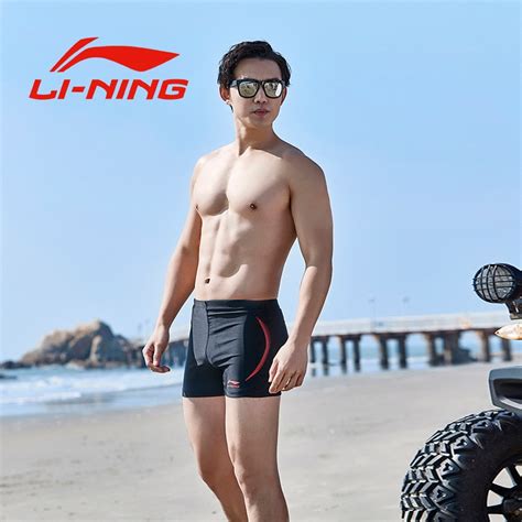 2018 Li Ning Mens Swim Shorts Racing Swimsuit Man Swimming Trunks