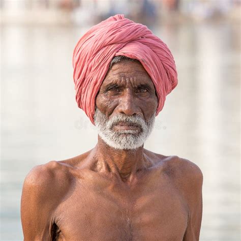 Sikh Man Visiting The Golden Temple In Amritsar Punjab India