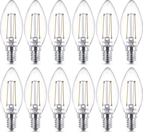 Philips Led Lamp Filament E Kaars B Warm Wit Licht