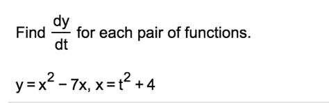 Find Dy Dt For Each Pair Of Functions Calculator Calculatorgfs