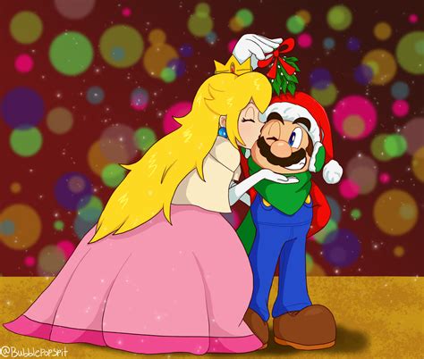 A Kiss Under The Mistletoe By Bubblepopspit On Deviantart