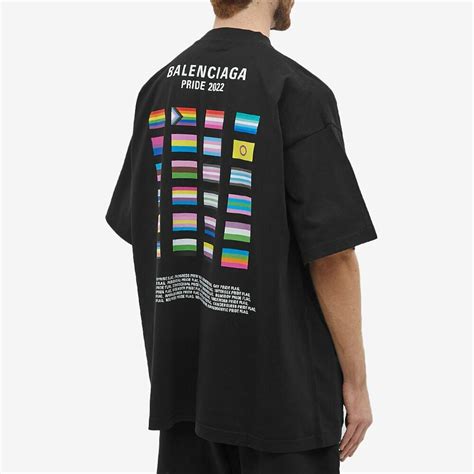 Balenciaga Mens Pride Oversized T Shirt In Blackwhite Balenciaga