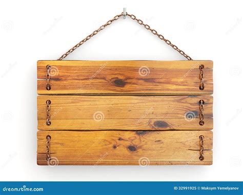 Old Wood Signboard On Chain Stock Illustration Illustration Of Index