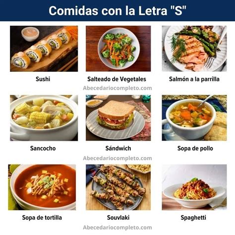 20【 Comidas Con La Letra S 】 ¿cuántas Conoces