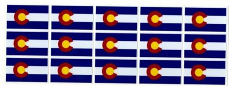 Colorado State Flag Decal Stickers Size 1 Tall X 1 75 Long Quantity 15 Ebay