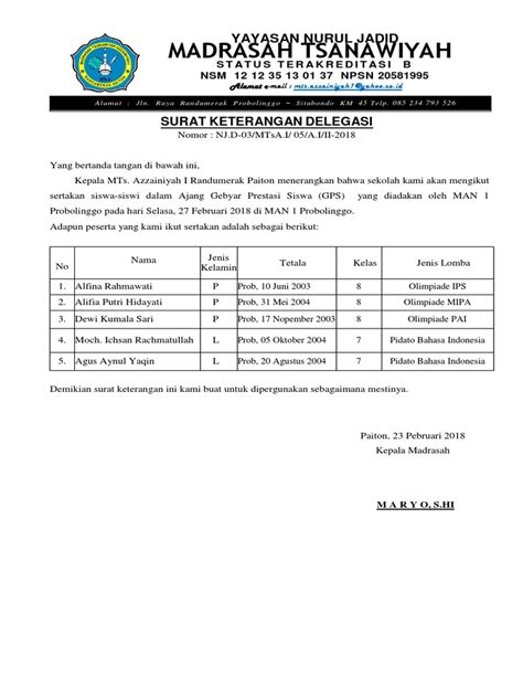 Contoh Surat Rekomendasi Siswa Terbaik Delinewstv