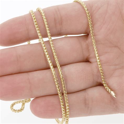 Solid 14K Yellow Gold 2mm Franco Chain Necklace 22 24 26 28 HEAVY