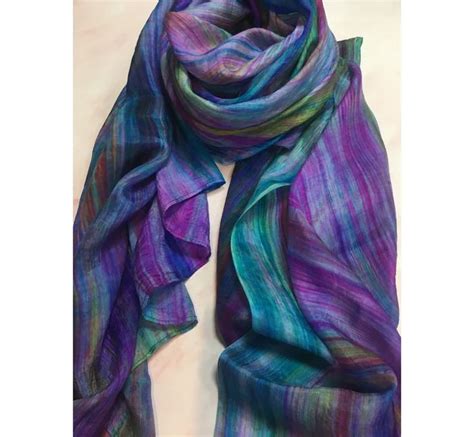 Silk Infinity Scarf Silk Scarf Long Purple Luxury Silk Hair Scarf For