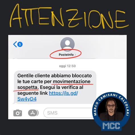 Posteinfo Falso Sms Che Segnala Un Blocco Delle Carte Marco Camisani