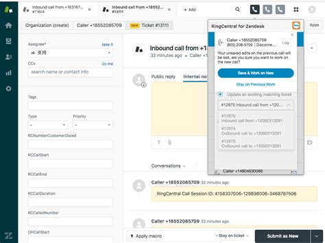 RingCentral App Integration With Zendesk Support