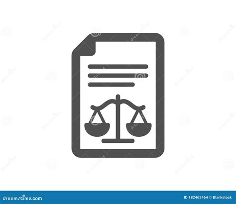 Legal Documents Icon Justice Scales Sign Vector Stock Vector