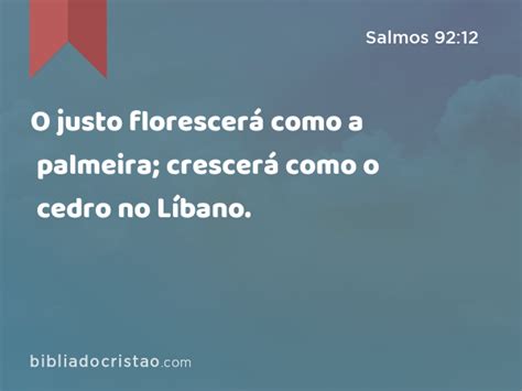 Salmos 9212 O Justo Florescerá Como A Palmeira Crescerá Como O