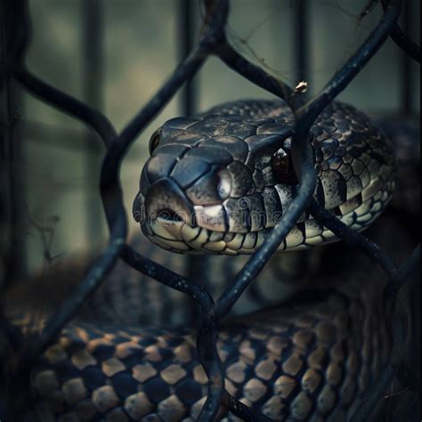 A Snake Is In A Cage Stock Illustration Illustration Of Wildlife