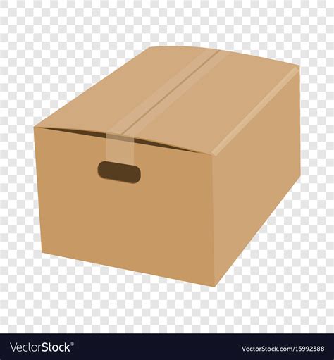 Closed Cardboard Box Taped Up Mockup Royalty Free Vector