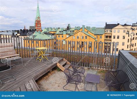 Stockholm Rooftop Terrace Editorial Stock Photo Image Of Norrmalm