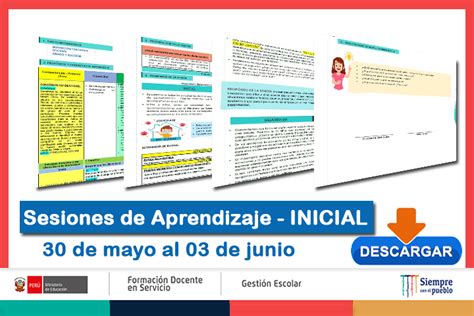 Sesiones de Aprendizaje 2022 INICIAL 30 de mayo al 03 de junio Guía