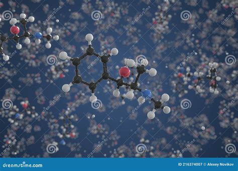 Ephedrine Molecule Made With Balls Conceptual Molecular Model Chemical 3d Rendering Stock