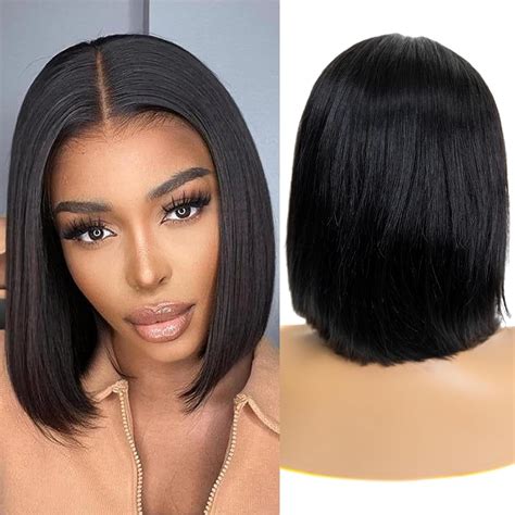 Pib 10 Bob 13x4 Lace Front Wigs Straight Human Hair