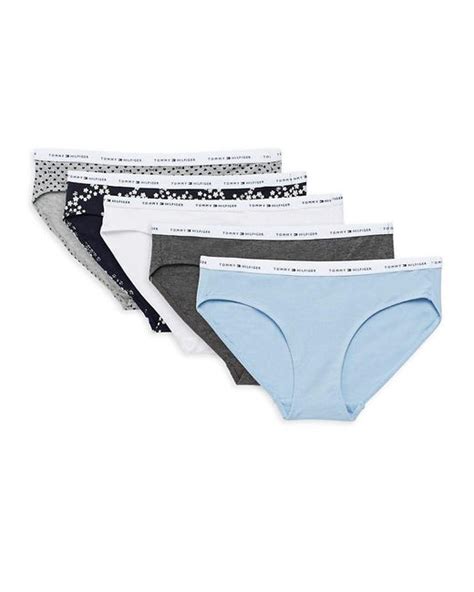 Tommy Hilfiger 5 Pack Logo Band Bikini Panties In Blue Lyst