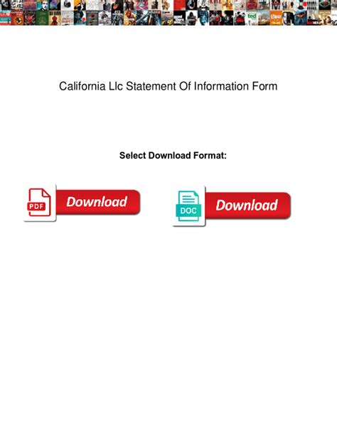 Fillable Online California Llc Statement Of Information Form